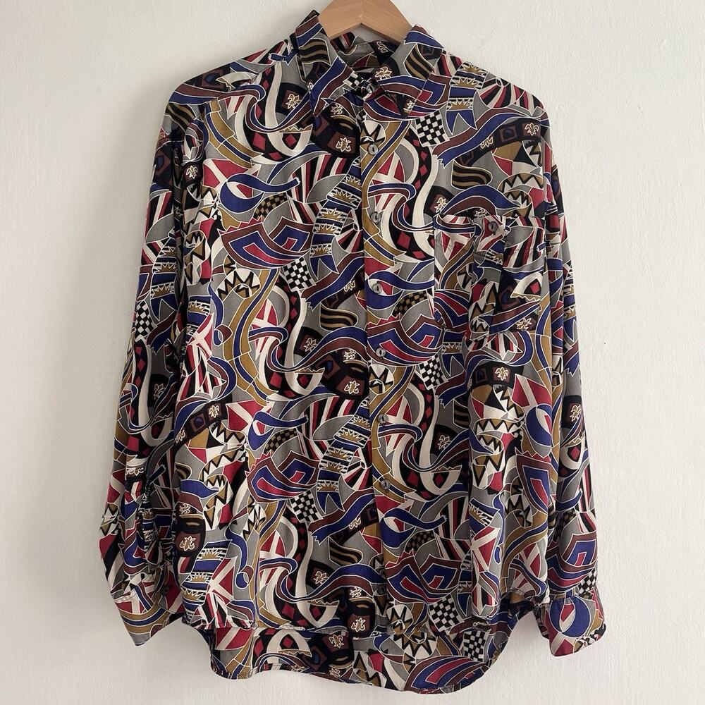 Reunion Geometric Long Sleeve Button-Up Shirt